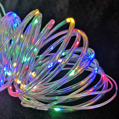 50/100 LED USB vízálló RGB távirányító kültéri karácsonyi világítás kerti díszfüzér cső kötélfüzér lámpák