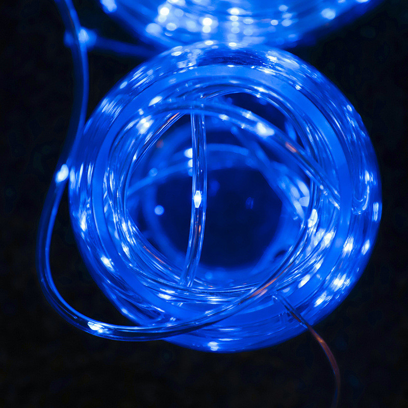 50/100 LED USB vízálló RGB távirányító kültéri karácsonyi világítás kerti díszfüzér cső kötélfüzér lámpák