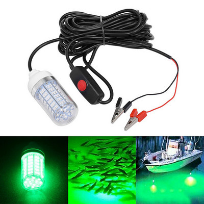 Lumină de pescuit 12V 108 2835SMD LED Lumină de pescuit subacvatică IP68 Lampă de căutare a momelilor Attr ts Creveți Calamar Krill Lumină verde