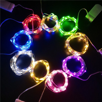 10τμχ 5τμχ Χάλκινο σύρμα LED Φωτιστικά String Γιορτινός Φωτισμός Νεράιδα γιρλάντα για Χριστουγεννιάτικο Δέντρο Διακοσμητικό Φωτιστικό Γάμου CR2032