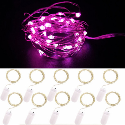 10gab 5gab Vara stieples LED stīgu gaismas svētku apgaismojuma pasaku vītne Ziemassvētku eglītes kāzu ballītes dekorēšanai lampa CR2032