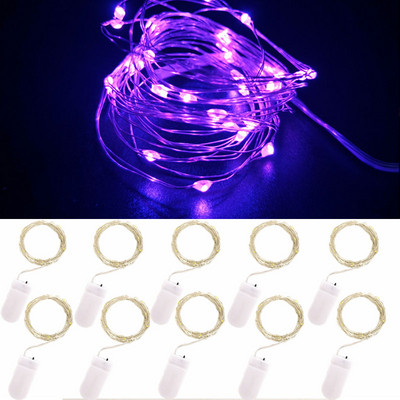 10gab 5gab Vara stieples LED stīgu gaismas svētku apgaismojuma pasaku vītne Ziemassvētku eglītes kāzu ballītes dekorēšanai lampa CR2032