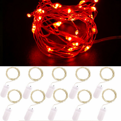 10gab 5gab Vara stieples LED stīgu gaismas svētku apgaismojuma pasaku vītne Ziemassvētku eglītes kāzu ballītes dekorēšanai lampa CR2032