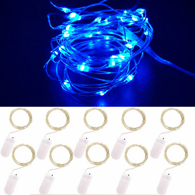 10gab 5gab Vara stieples LED stīgu gaismas svētku apgaismojuma pasaku vītne Ziemassvētku eglītes kāzu ballītes dekorēšanai lampa CR2032