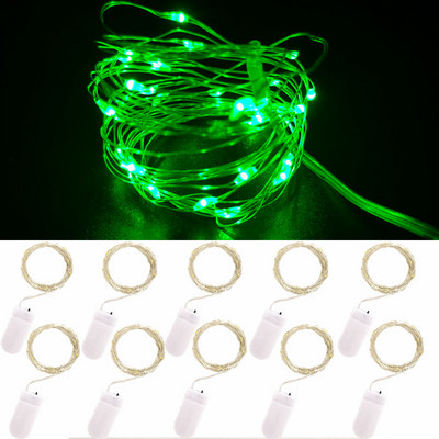 10gab 5gab Vara stieples LED stīgu gaismas svētku apgaismojuma pasaku vītne Ziemassvētku eglītes kāzu ballītes dekorēšanai lampa CR2032