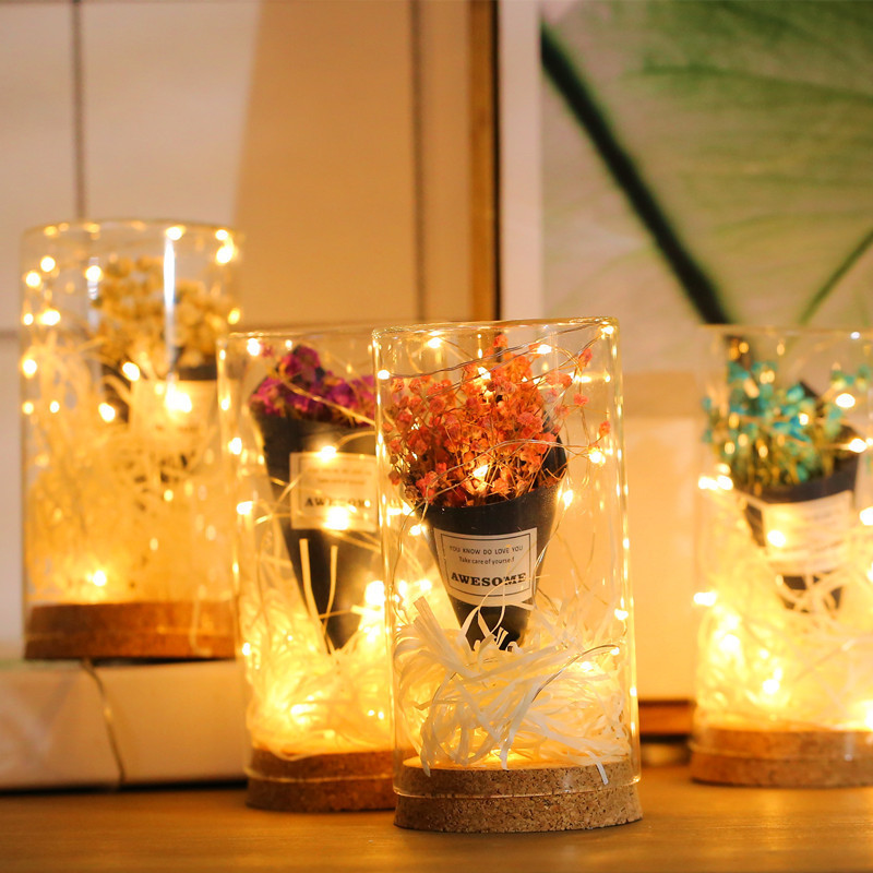 10gab 5gab Vara stieples LED stīgu gaismas svētku apgaismojuma pasaku vītne Ziemassvētku eglītes kāzu ballītes dekorēšanai lampa CR2032