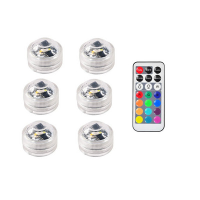 10-1gb IP65 ūdensnecaurlaidīgs iegremdējamas LED gaismas tālvadības pults LED tējas mini gaismas zemūdens lampa kāzu ballīšu vāzes dekorēšanai