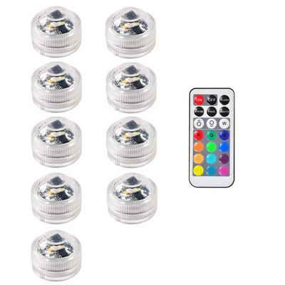 10-1gb IP65 ūdensnecaurlaidīgs iegremdējamas LED gaismas tālvadības pults LED tējas mini gaismas zemūdens lampa kāzu ballīšu vāzes dekorēšanai