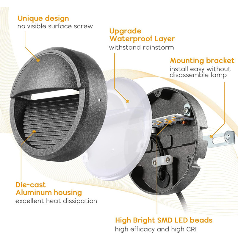 Kültéri LED fali lámpa alumínium 220V 12V IP67 vízálló fali lámpa kerti verandához lépcsők lépcsők tájvilágítás dekor lámpa