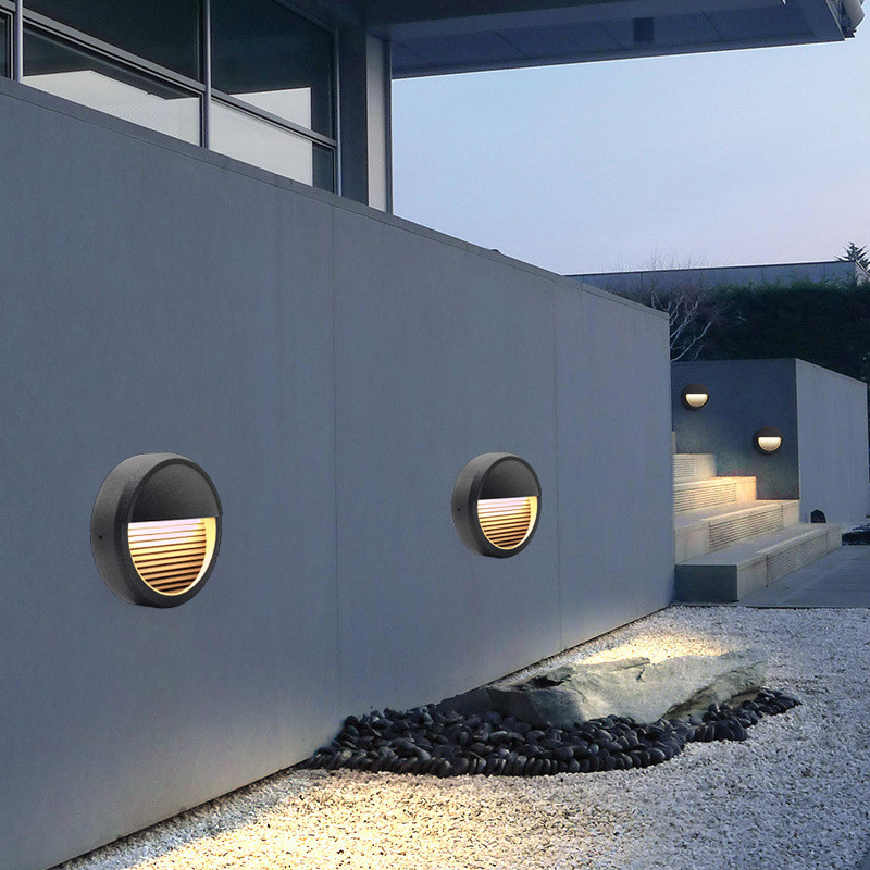 Kültéri LED fali lámpa alumínium 220V 12V IP67 vízálló fali lámpa kerti verandához lépcsők lépcsők tájvilágítás dekor lámpa