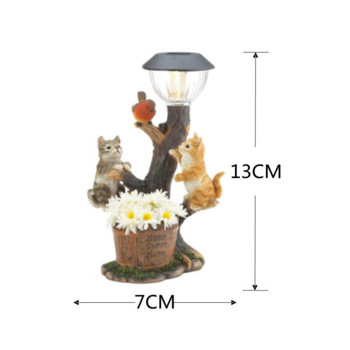 Задвижвана от слънчева светлина Led Light Craft Miniature House Garden Fairy Outdoor Walkway Sun Flower Resin Cottage Landscape Lamp Decoration