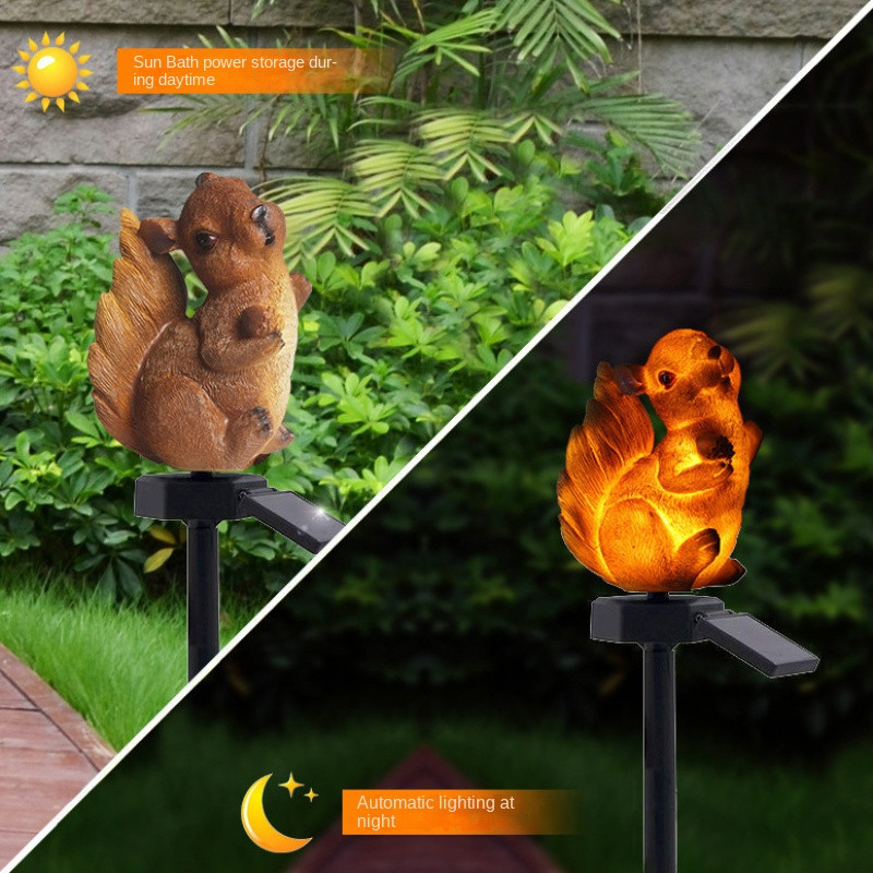 Saules gaismas āra dārza gaismas Saules zāliena lampas Vāveres Dzīvnieki Sveķi Ainava Taka Prožektoru LED stabu lampu dekors