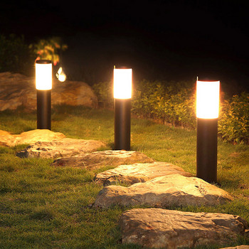 Слънчева LED градинска лампа от неръждаема стомана Соларна лампа Водоустойчива пейзажна светлина за дворна пътека Декорация на двора Външно осветление