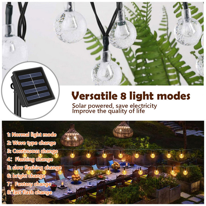 LED solarna svjetiljka za vanjske vijence ulične žarulje kao božićna ukrasna lampa za vrtnu unutarnju blagdansku rasvjetu