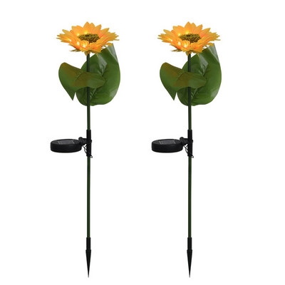 2gab 3 galviņas saulespuķes zāliena gaisma ūdensnecaurlaidīga āra saules gaismas ielu dārza plāksteris iekšpagalma rotājums lauku mājai