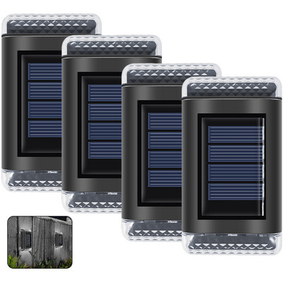 4vnt LED saulės sieninis šviestuvas lauko vandeniui atsparus aukštyn ir žemyn šviečiantis apšvietimas sodo apdaila saulės šviestuvai laiptų tvoros lempa