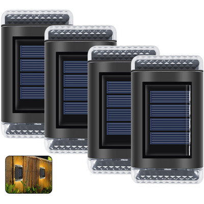 4vnt LED saulės sieninis šviestuvas lauko vandeniui atsparus aukštyn ir žemyn šviečiantis apšvietimas sodo apdaila saulės šviestuvai laiptų tvoros lempa