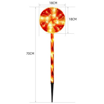 4 τεμ. Solar Led Candy Cane Pathway Lamp 8 Modes Εξωτερικά αδιάβροχα φώτα γλειφιτζούρι για Χριστουγεννιάτικη Πρωτοχρονιάτικη εορταστική διακόσμηση