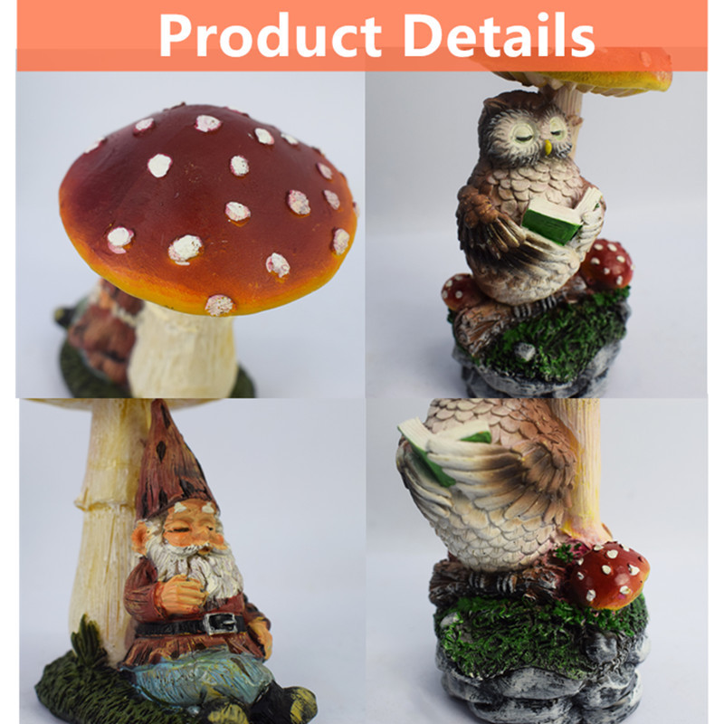 LED saules dārza gaismas sēņu pundurpūces statujas lampa Smart Light Sense zāliena lampa pagalma gara gaismekļi iekšpagalma celiņa dekors