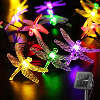 Solar String Lights Dragonfly Light Ηλιακά Φωτιστικά Εξωτερικού Κήπου 50 LED Διακοσμητικό Εσωτερικού Εξωτερικού χώρου Διακόσμηση αυλής κήπου