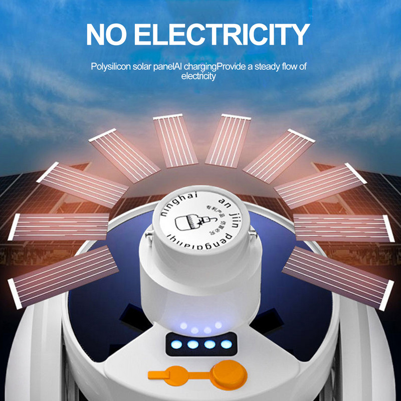 500LM pārnēsājama saules kempinga spuldze 45LED lampa uzlādējama tālvadības LED telts laternas piekārta lampa iekšpagalma dārzam