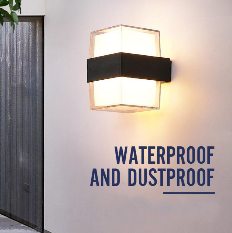 AC85-265V 6W/12W LED iekštelpu vai āra sienas lampa, viena dubultā apaļa kvadrāta IP65 ūdensizturīga ar 3 gadu garantiju