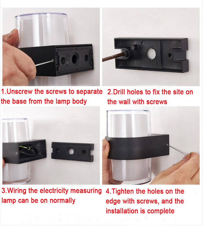 AC85-265V 6W/12W LED iekštelpu vai āra sienas lampa, viena dubultā apaļa kvadrāta IP65 ūdensizturīga ar 3 gadu garantiju