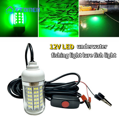 12V LED-es horgászlámpa 100W Ip68 csali halkereső lámpa 108 led 2835SMD garnélarák tintahal krill 4 színű víz alatti fény