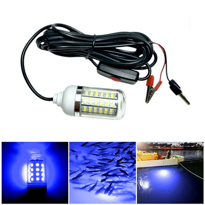 12V LED-es horgászlámpa 100W Ip68 csali halkereső lámpa 108 led 2835SMD garnélarák tintahal krill 4 színű víz alatti fény