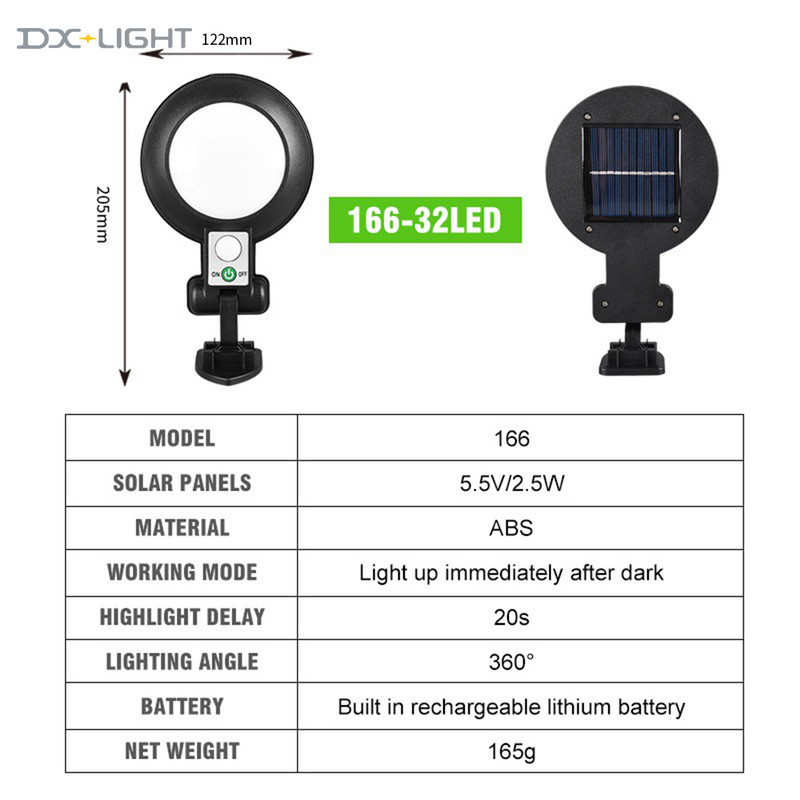Solarna ulična svjetla Vanjsko vrtno svjetlo Solarna svjetiljka Vodootporna sigurnosna rasvjeta senzora pokreta za vrtnu terasu Staza u dvorištu