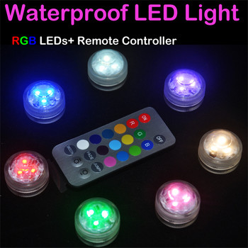 Дистанционно LED подводно осветление с батерии 13 цвята Потопяема светлина RGB чаена лампа за плевене Коледно парти за Свети Валентин