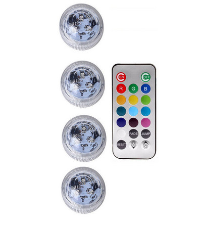 Akkumulátoros LED-es víz alatti lámpák távirányító, 13 színű merülőfényű RGB tealámpa gyomláláshoz karácsonyi Valentin-napi bulihoz