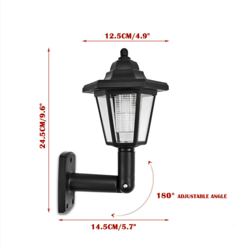 Ρετρό Ηλιακό Φωτιστικό Μπαλκόνι Ηλιακό Φως Led Εξωτερικό Ηλιακό Απλίκα Led Φωτιστικά τοίχου Αδιάβροχα Ηλιακά Φανάρια Εξωτερικού Χώρου Διακόσμηση κήπου