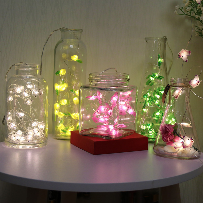 Vilinska žičana svjetla Glazba Kaktus Flamingo 2,2 M Baterijska svjetla s bakrenom žicom Blagdanska rasvjeta za sobu Ukrasna svadba