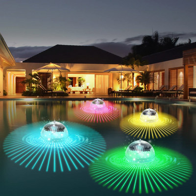 Päikeseenergia basseinivalgustid ujuvlamp sukeldatav veealune valgus basseini latern väljas LED-ujuk veekindel basseinide valgustus