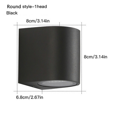 IP65 crna siva Vodootporna unutarnja vanjska Led zidna svjetla 3W/6W LED aluminijska zidna svjetiljka Vrtna svjetla Moderna zidna svjetla Porch Li