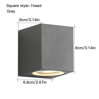 IP65 crna siva Vodootporna unutarnja vanjska Led zidna svjetla 3W/6W LED aluminijska zidna svjetiljka Vrtna svjetla Moderna zidna svjetla Porch Li