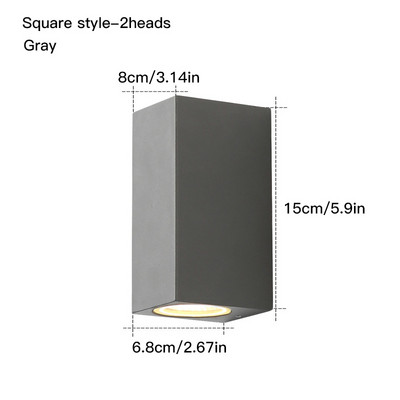 IP65 crna siva Vodootporna unutarnja vanjska Led zidna svjetla 3W/6W LED aluminijska zidna svjetiljka Vrtna svjetla Moderna zidna svjetla Porch Li