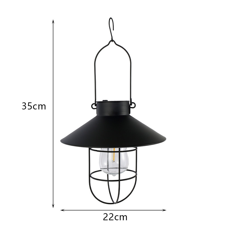 Saules lampa āra dārza apgaismojumam Vintage saules laternas dzelzs piekarināmā lampa Saules iekarināmā gaisma ūdensnecaurlaidīga sienas lampa dārza dekors