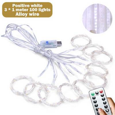 Led füzér függöny lámpák 8 mód USB hangvezérlés tündérfények húr esküvői karácsonyi dekoráció otthoni hálószobába fesztivál lámpa