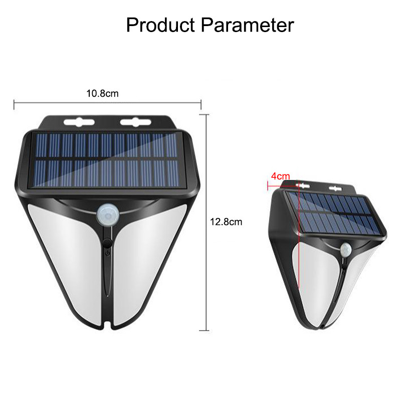 Saules LED brīdinājuma indikatora gaisma ārā ar kustības sensoru policijas gaismas saules baterija, kas darbojas dārza avārijas apgaismojumā