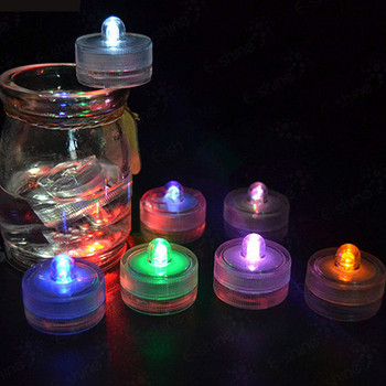 12 τμχ/παρτίδα Αδιάβροχο LED Tealight Simulation Candle Wedding Submersible Underwater Tea Light for Christmas Wedding Party Decor