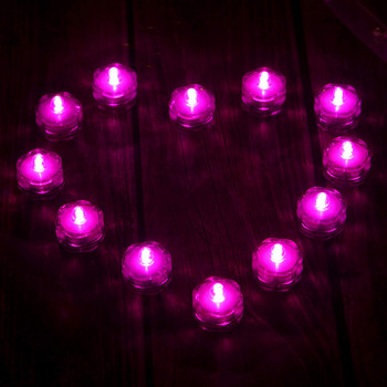 12 τμχ/παρτίδα Αδιάβροχο LED Tealight Simulation Candle Wedding Submersible Underwater Tea Light for Christmas Wedding Party Decor