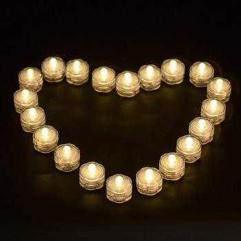 12 τμχ/παρτίδα Αδιάβροχο LED Tealight Simulation Candle Wedding Submersible Underwater Tea Light for Christmas Wedding Party Decor