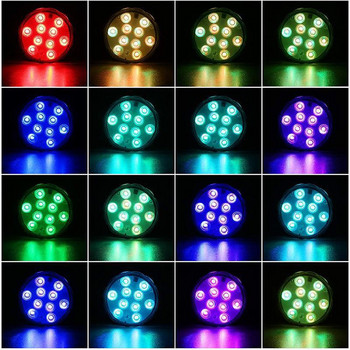 Многоцветна потопяема LED RGB IP68 Водоустойчива подводна нощна лампа Чаена светлина Ваза Купа Парти Сватбена коледна украса