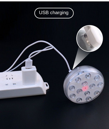 Нова 13LED USB акумулаторна потопяема LED RGB IP68 водоустойчива подводна нощна лампа Чаена светлина Ваза Купа Парти Сватба Коледа
