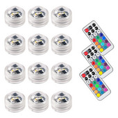 Távirányítós RGB merülőfény vízálló LED víz alatti lámpa esküvői karácsonyi akvárium váza úszómedence dekorációhoz