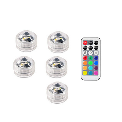 Távirányítós RGB merülőfény vízálló LED víz alatti lámpa esküvői karácsonyi akvárium váza úszómedence dekorációhoz