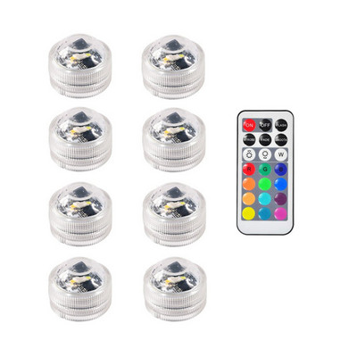 Távirányítós RGB merülőfény vízálló LED víz alatti lámpa esküvői karácsonyi akvárium váza úszómedence dekorációhoz