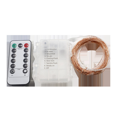 Led Twinkle string lámpák távirányítóval USB vízálló réz drót Fairy Light Garland karácsonyi dekoráció világító lánc
